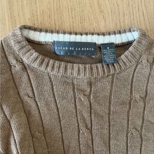 Oscar de la Renta tan cable knit sweater size medium